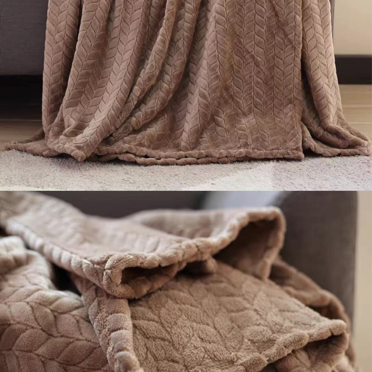 Flannel wheat ear pattern blanket - Image 5