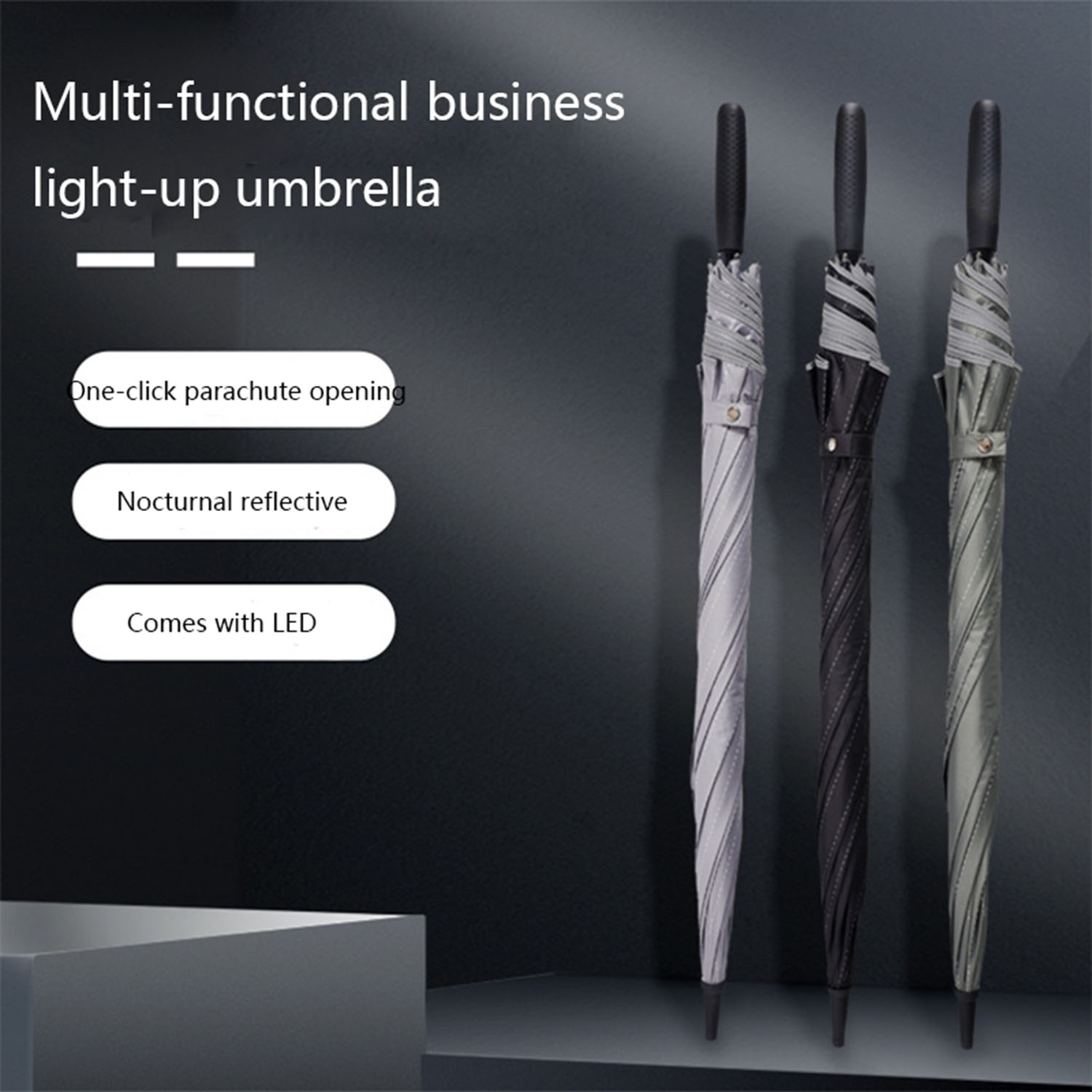 Automated Business Golf Flashlight Umbrella - Image 3