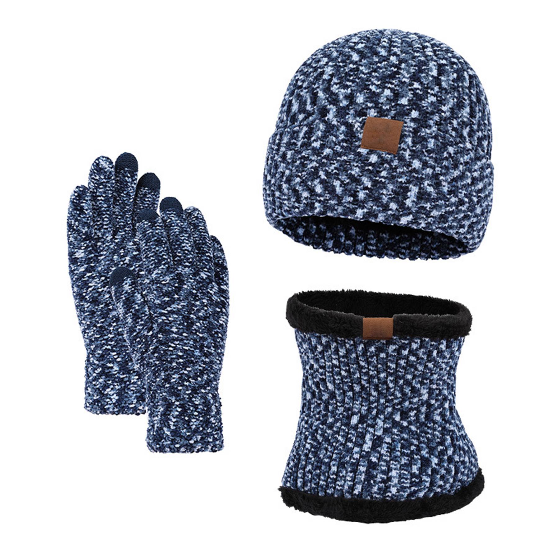 Winter Slouchy Beanie Knit Cap Touch Screen Gloves Scarves
