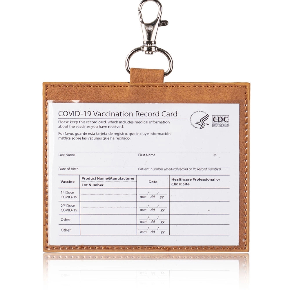 Leather Vaccine Card Wallet 4x3" - Image 2