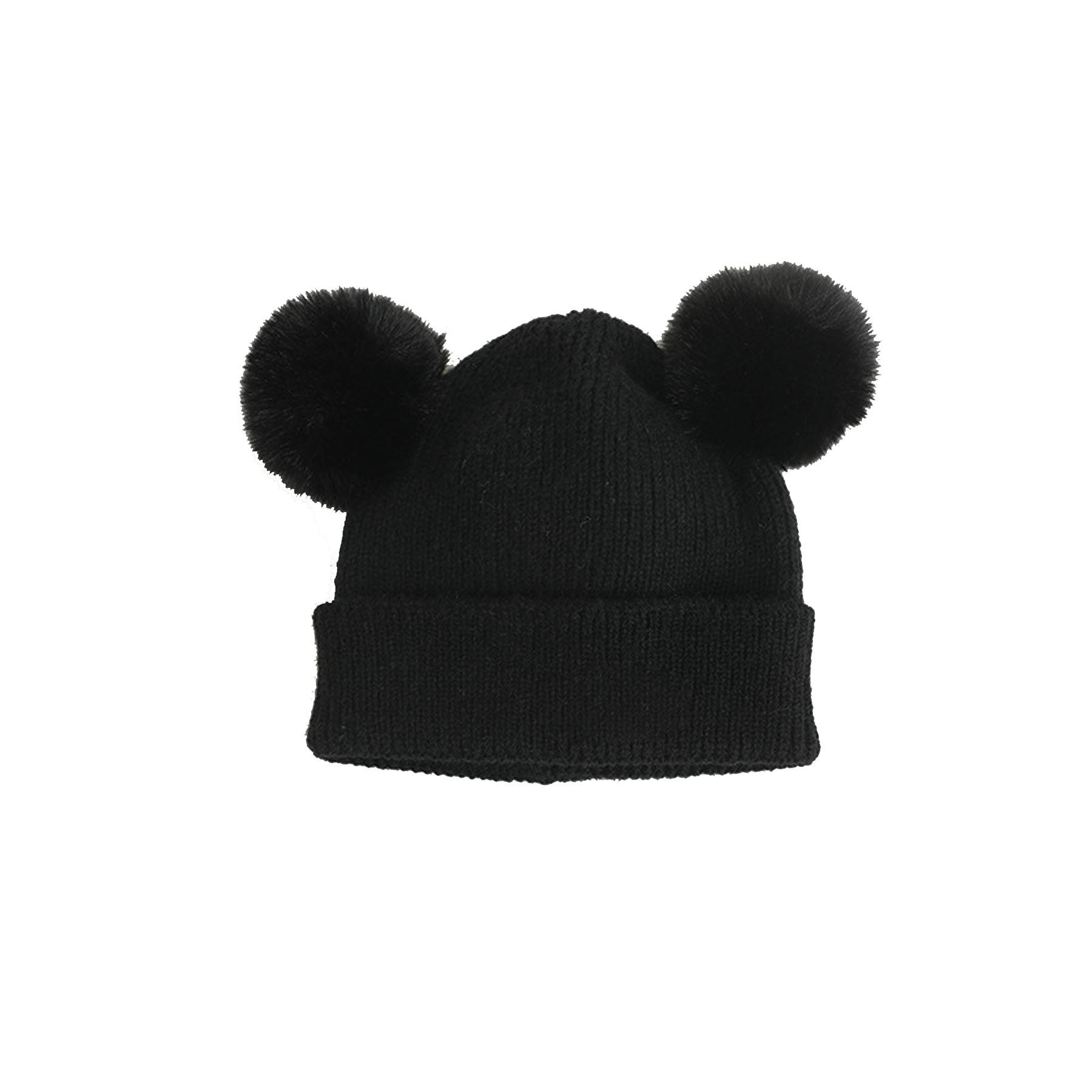 Double ball wool cap beanie for children
