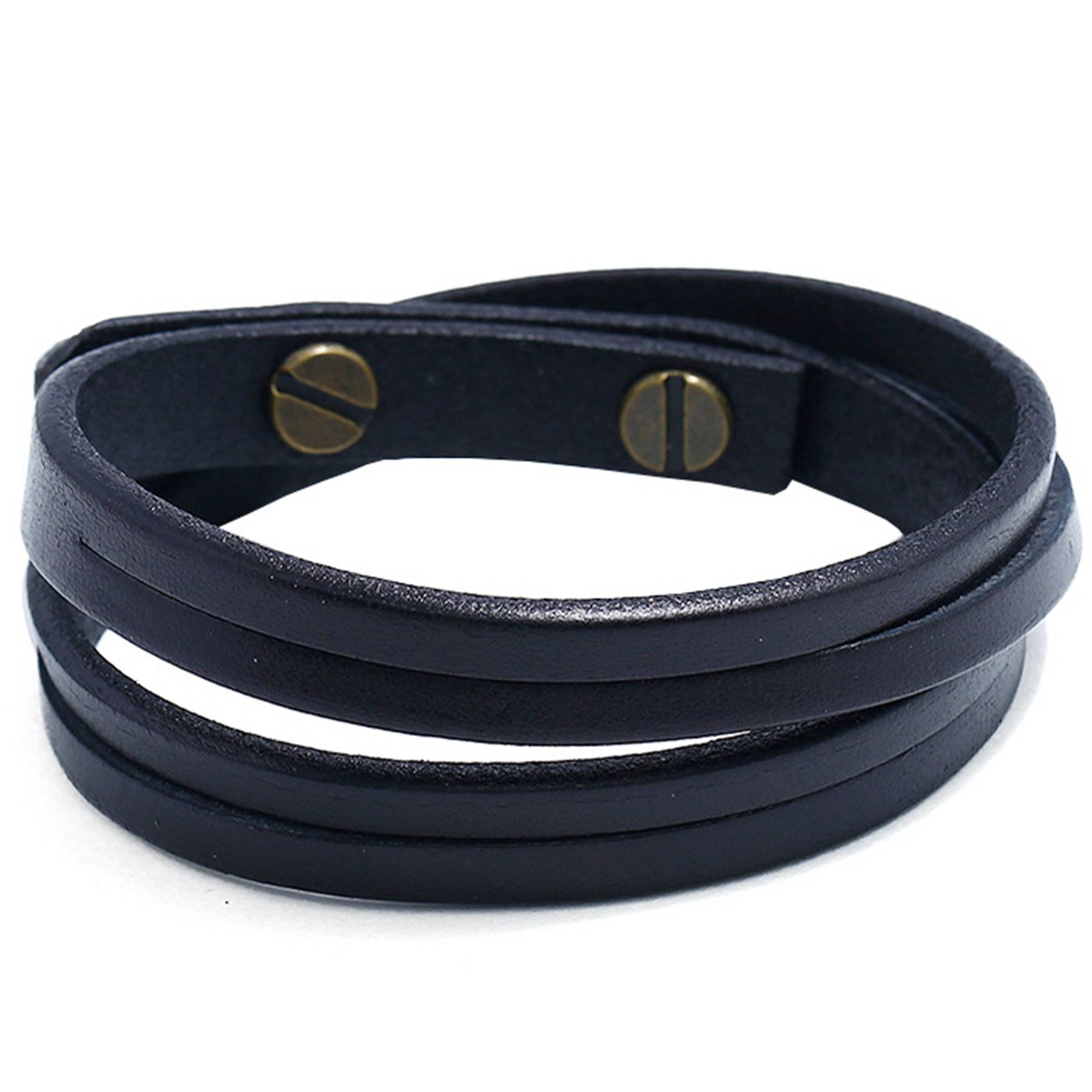 PU Two circles of cowhide men's bracelet