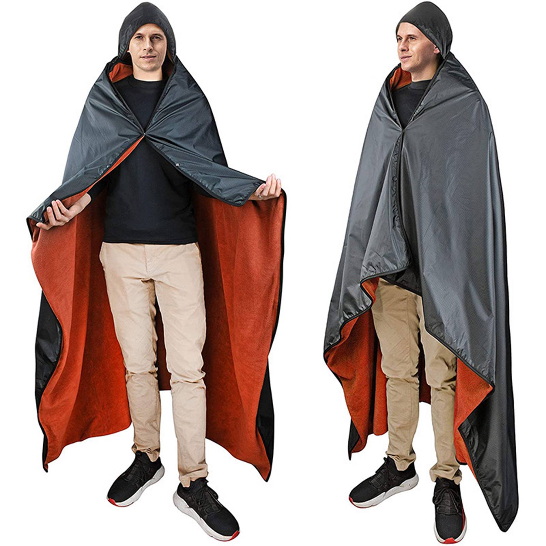 Polyester Multifunctional outdoor windproof with cap blanket
