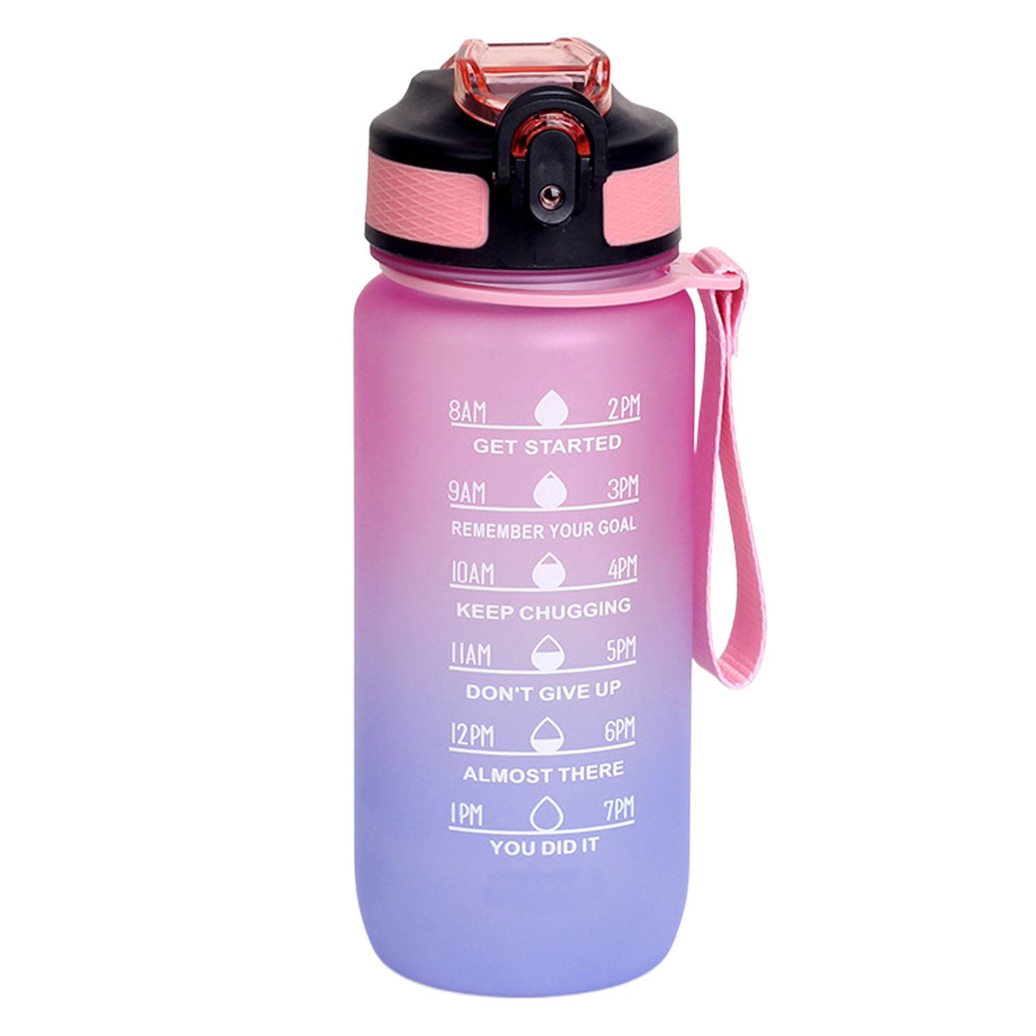 20oz Gradient Plastic Sports Bottle Lockable Straw Lid - Image 4