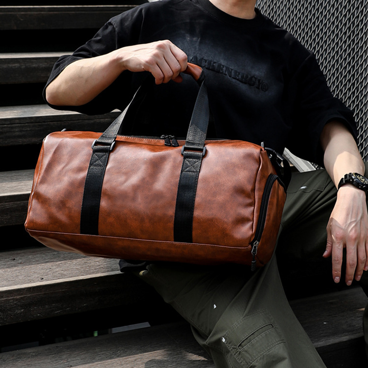 Pu Leather Gym Bag - Image 2