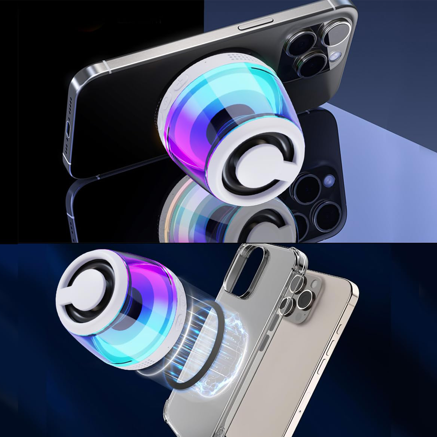 Portable Mini Bluetooth Speaker – Magnetic Base & RGB LED – AJFashionGroup