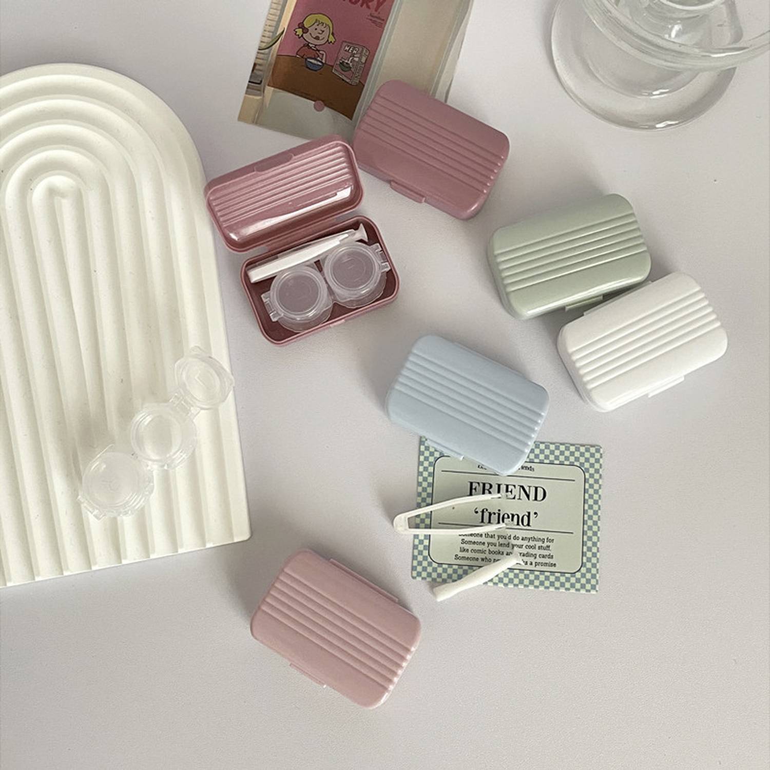Vintage color contact lens case