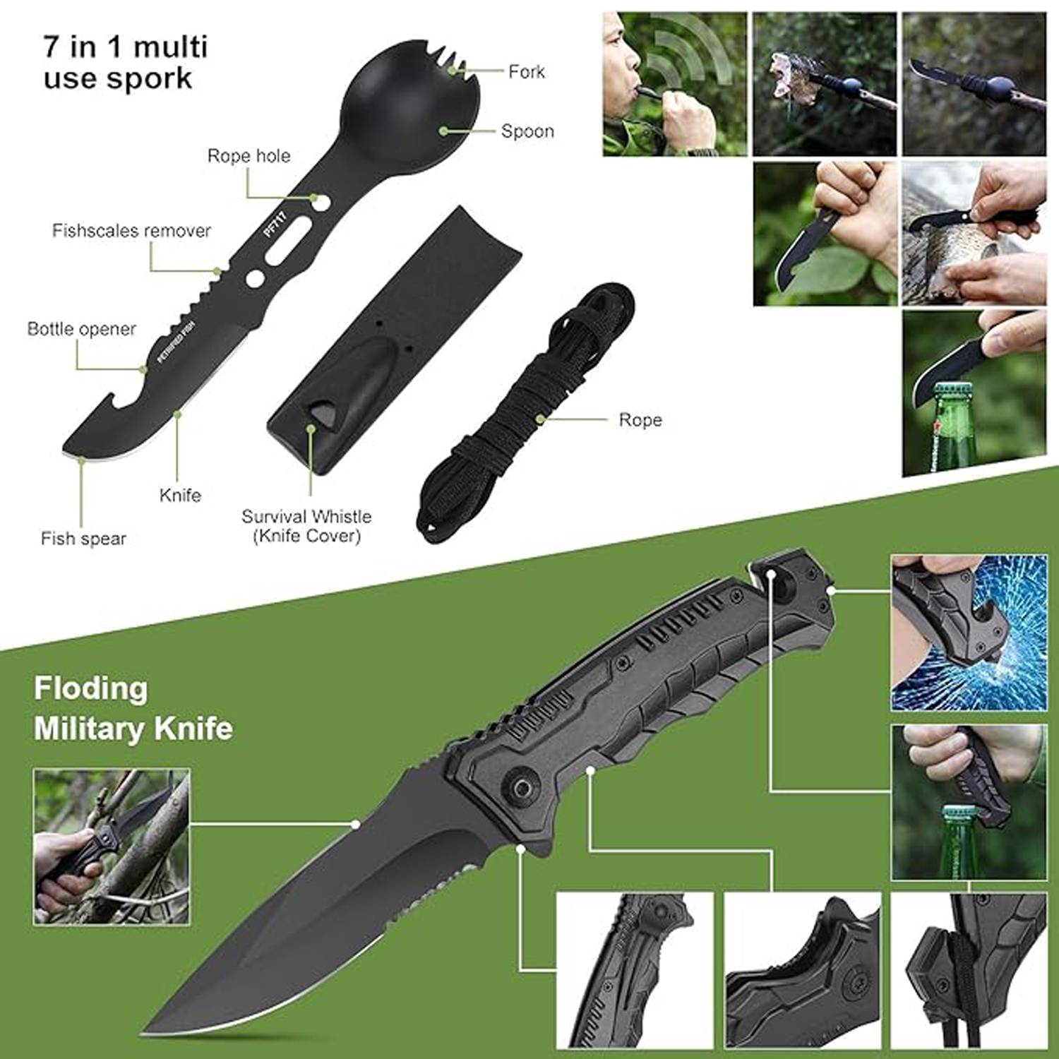 14 in 1 Survival Kit Outdoor Emergency Tool Set w/Case - Image 3