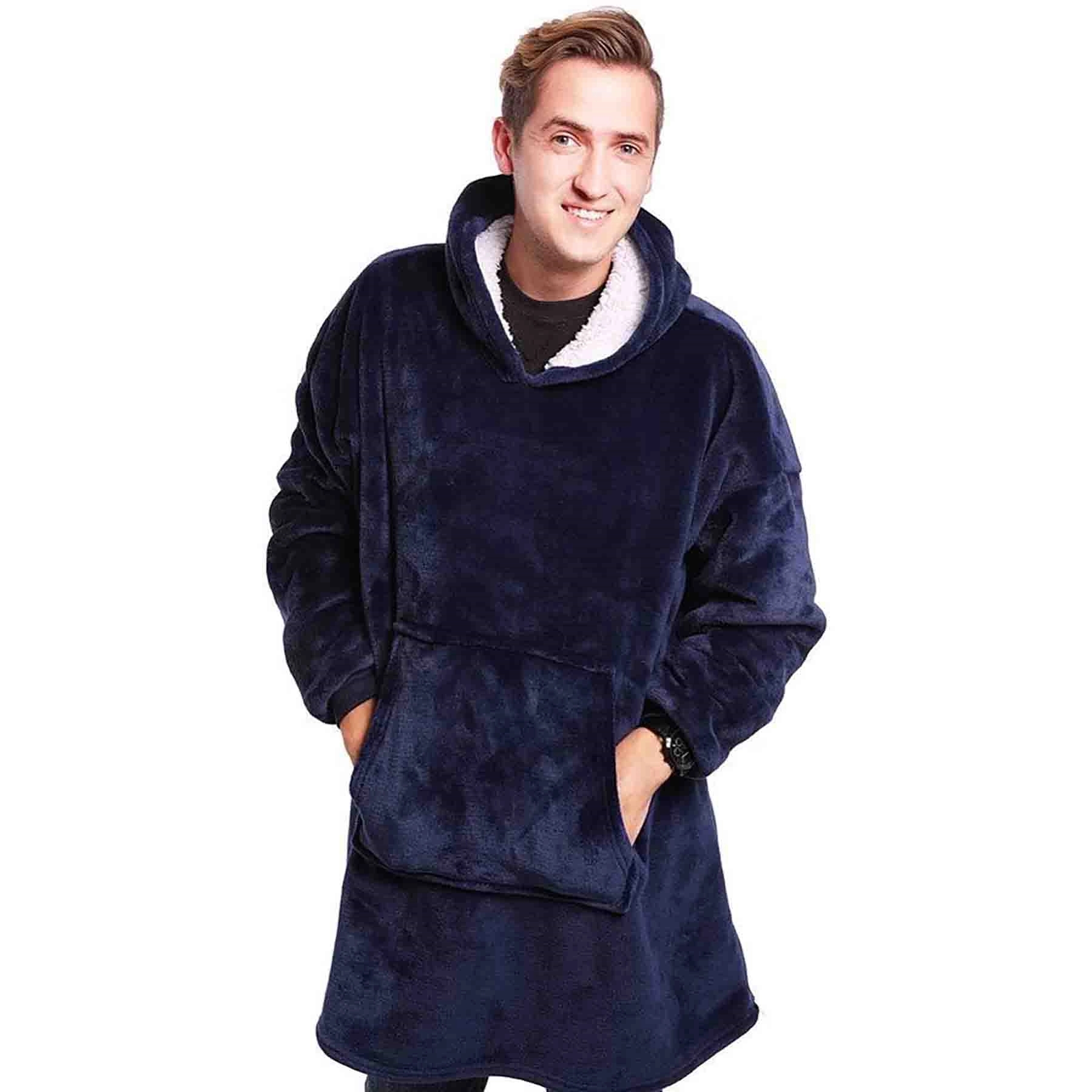 Oversized Wearable Blanket Sherpa Fleece Hoodie