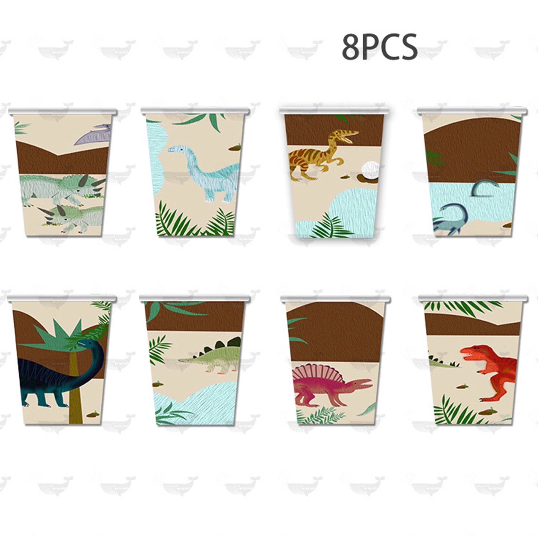 Dinosaur Party Supplies Set Serves 8 - Blue Paper Plates