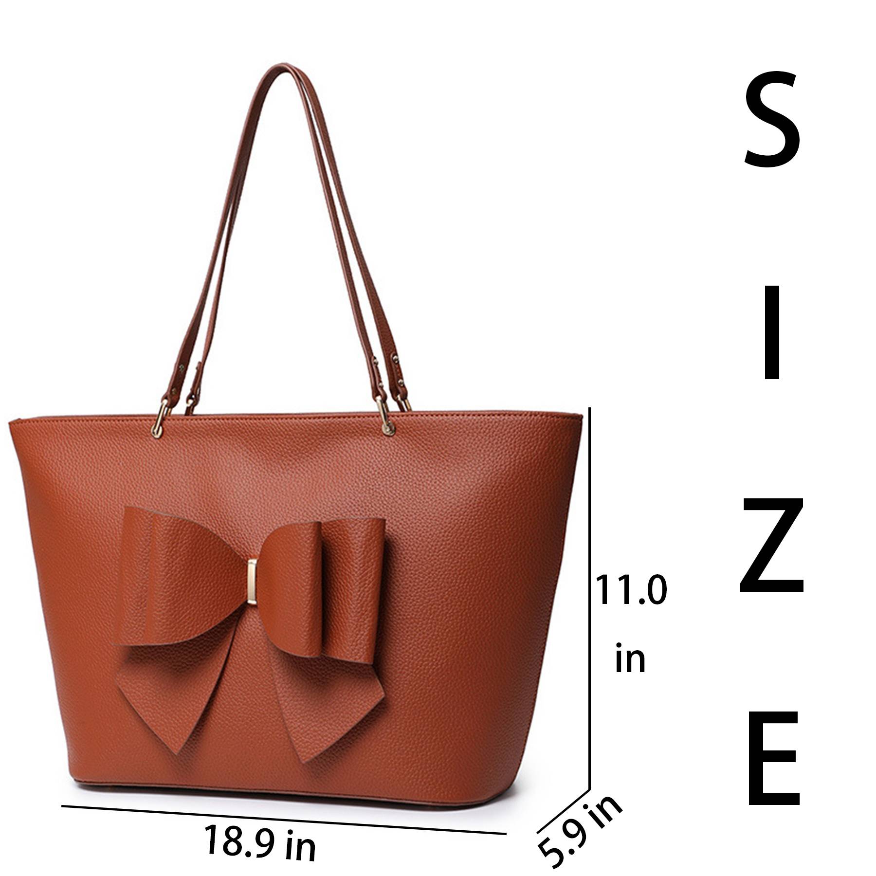 PU Large capacity bow tote bag - Image 2