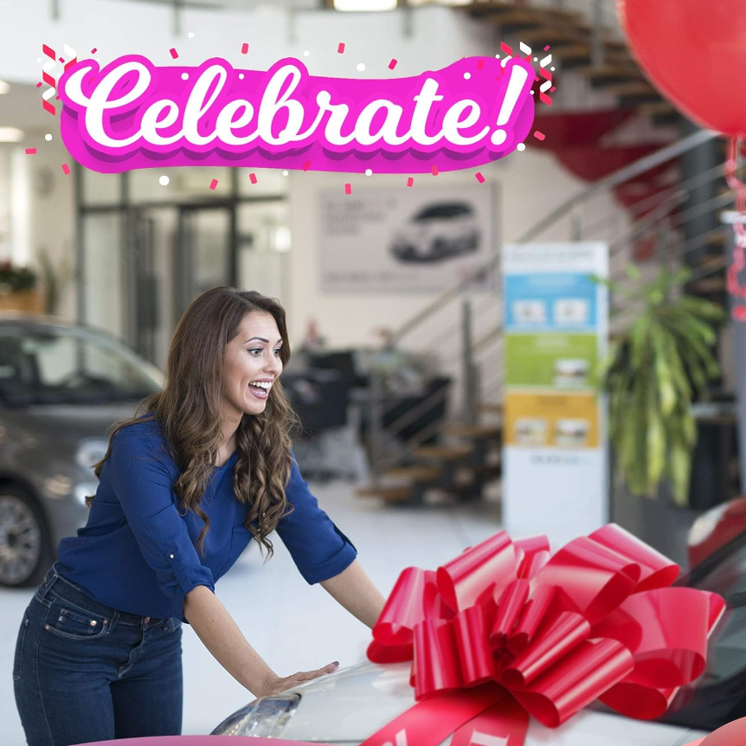 30" Jum-Bows Great Gift Polypropylene Giant Car Bow - Image 5