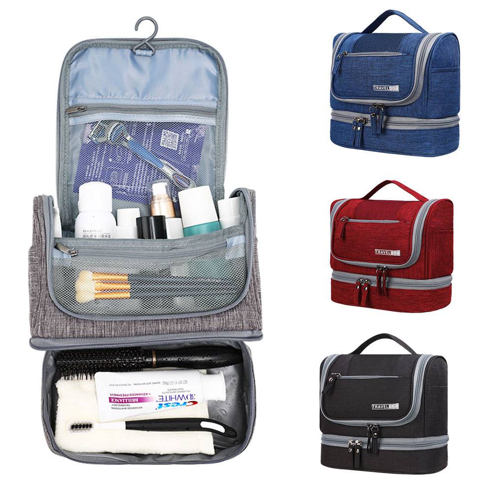 Multi functional dry wet separation makeup wash bag
