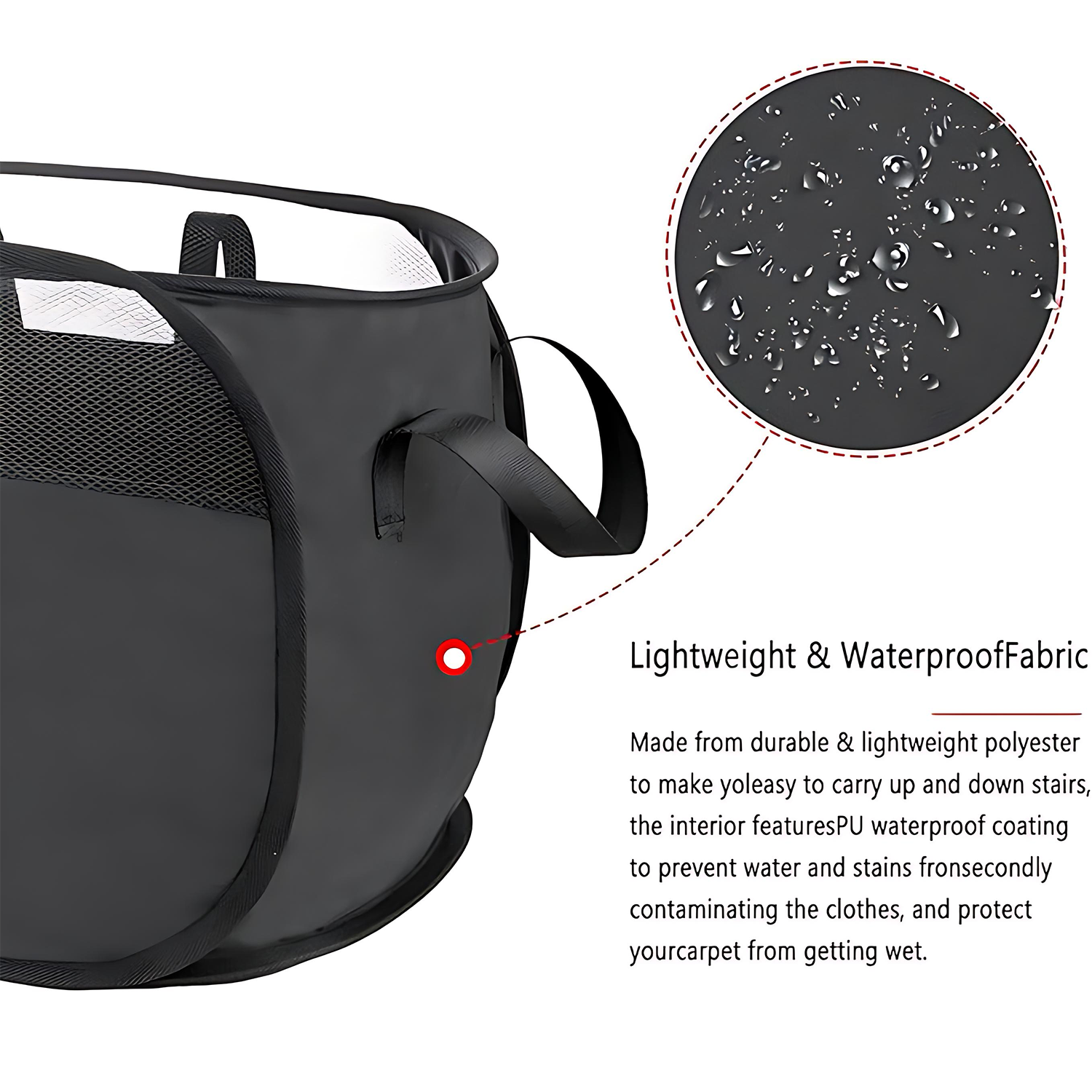 Foldable Laundry Basket - Large Mesh Storage - Image 4