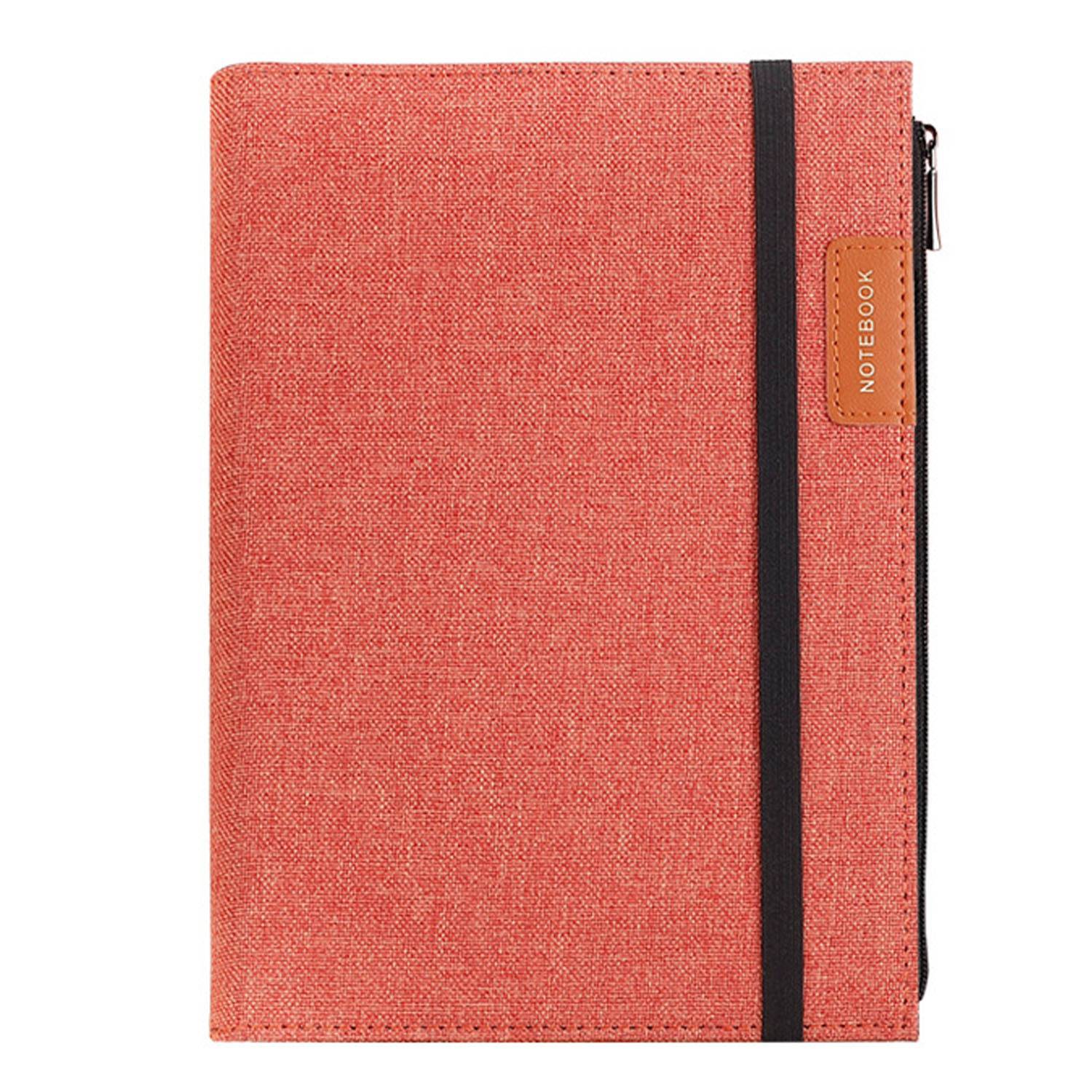 A5 PU Leather Zipper Notebook W/ Strap - Image 4