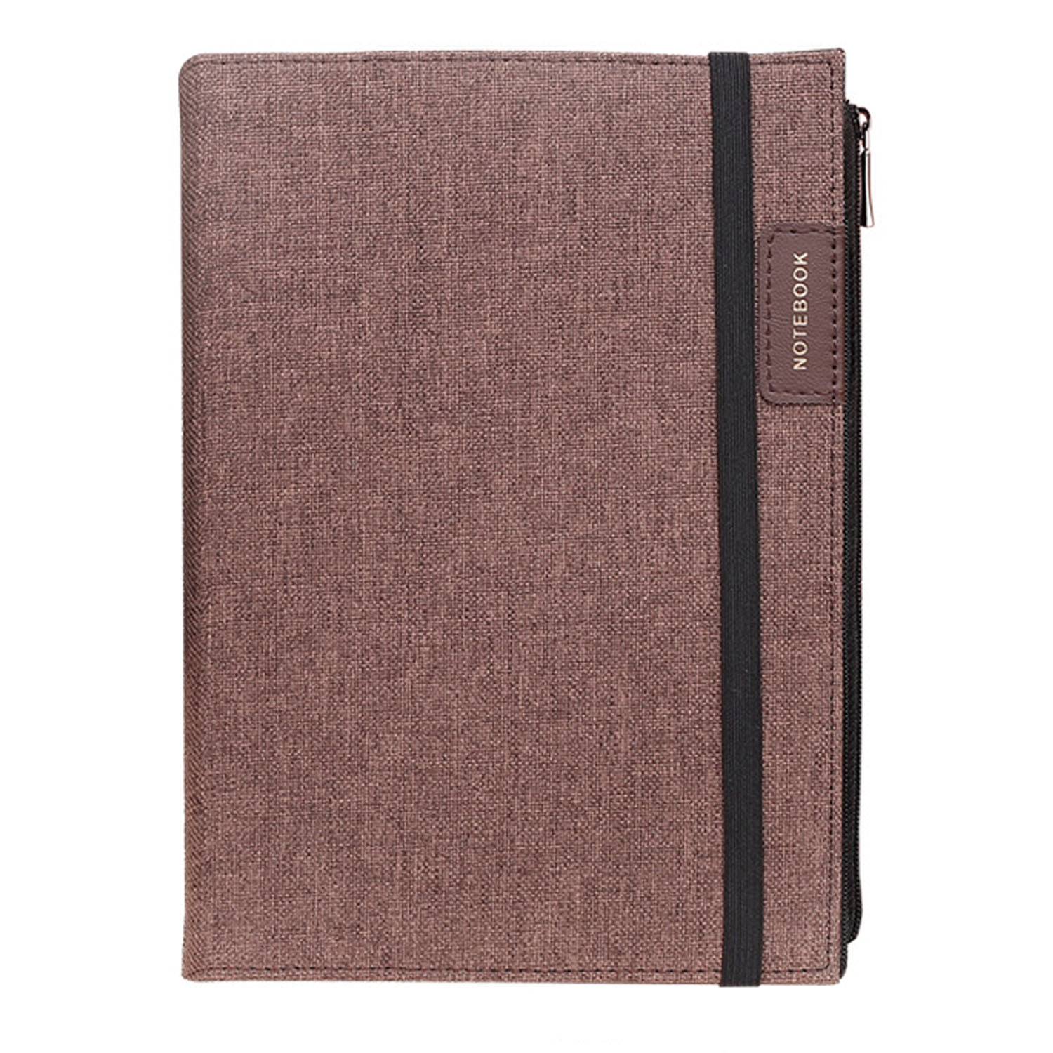 A5 PU Leather Zipper Notebook W/ Strap - Image 5