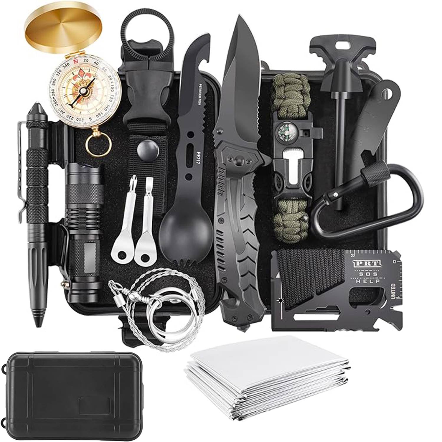 14 in 1 Survival Kit Outdoor Emergency Tool Set w/Case
