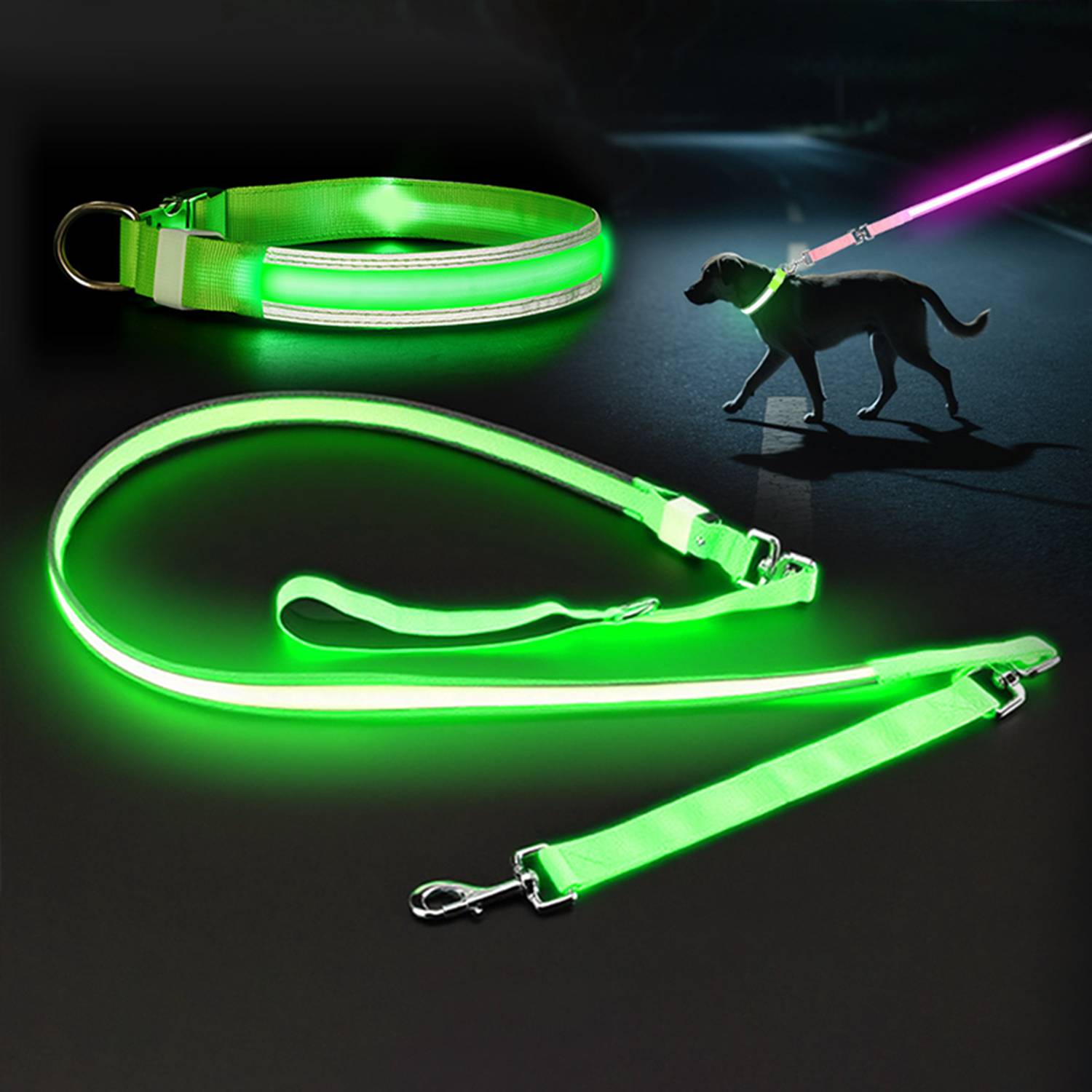 Glowing LED Pet Collar Leash - Image 5