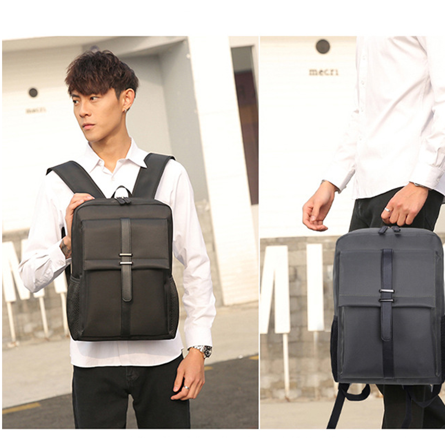Nylon Water Resistant College Backpack - Image 4