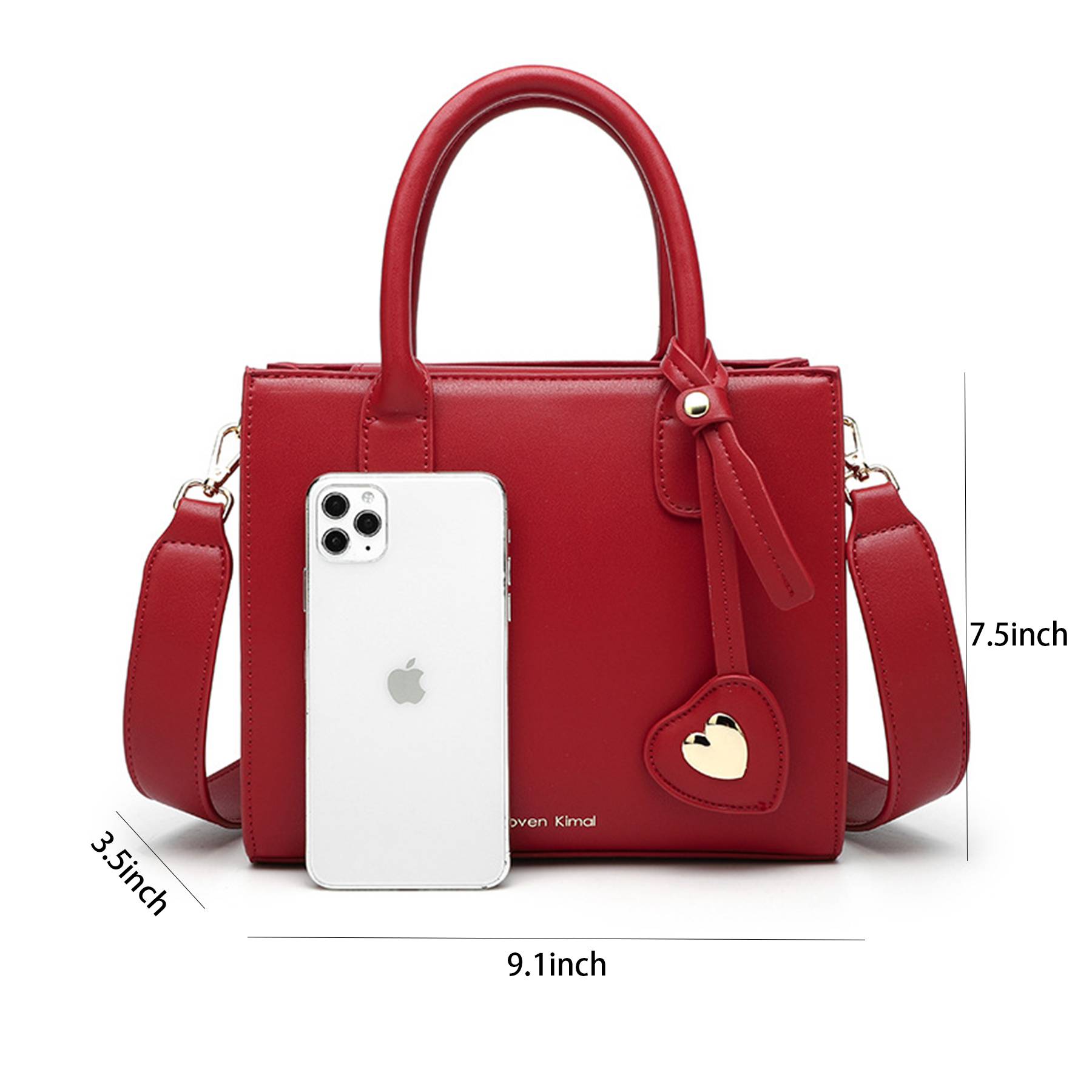Red Pu Leather married messenger bag For women