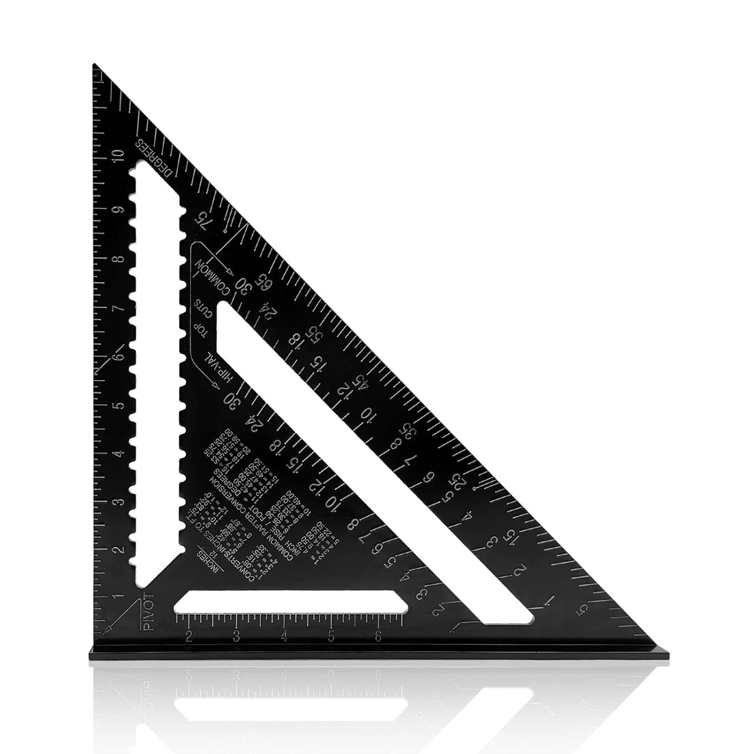 7 Inch Aluminum Triangle Ruler-Metric & Imperial Scale