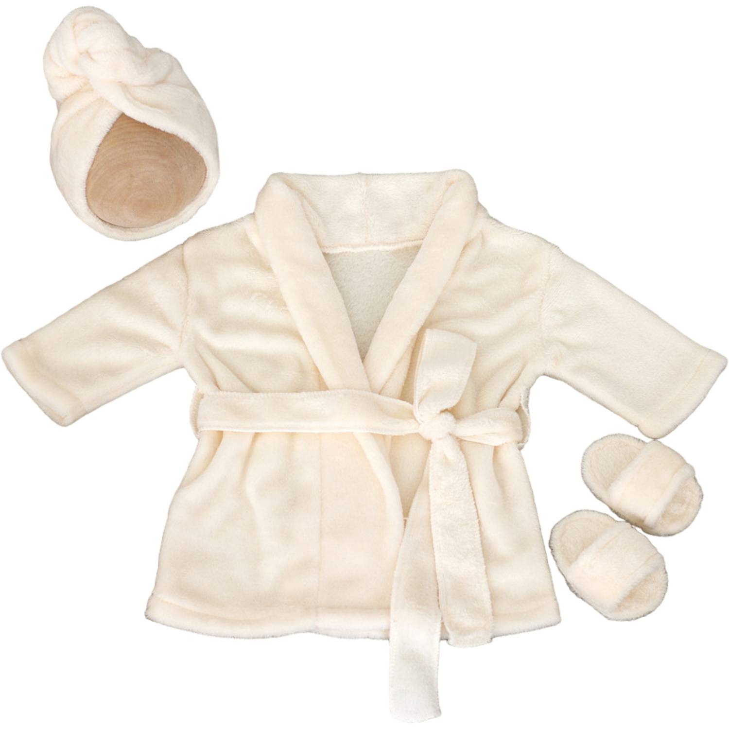Baby Headscarf Pajamas Bathrobe Slippers Set