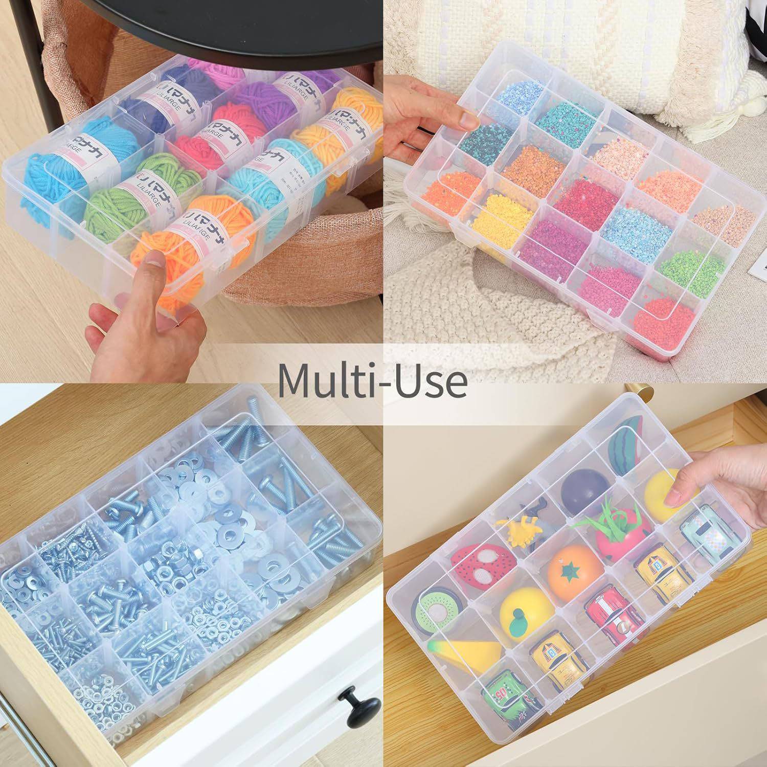 Transparent Multi-Compartment Storage Box – AJFashionGroup