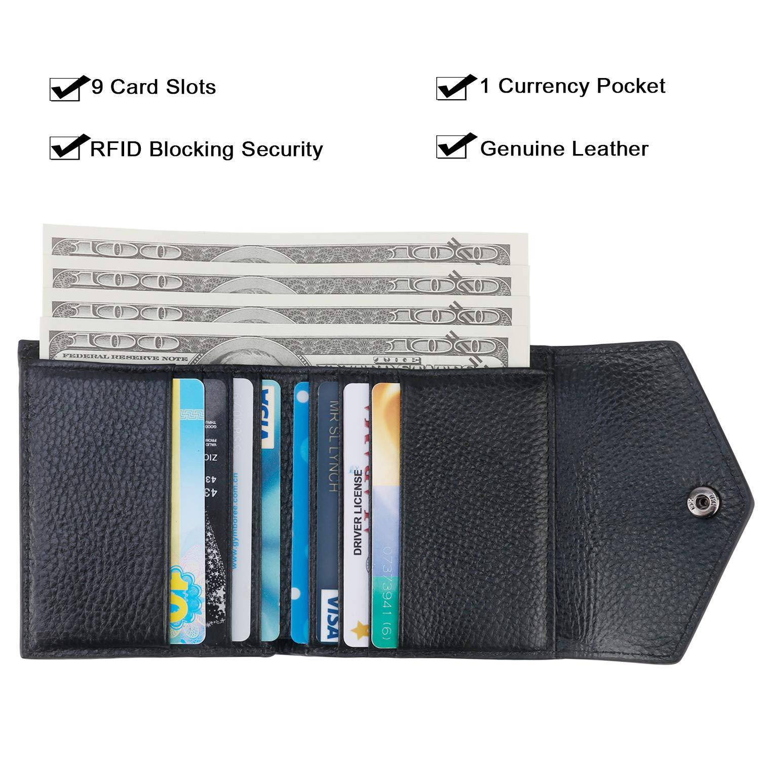 Women's PU Leather Snap Closure Wallet - Image 9