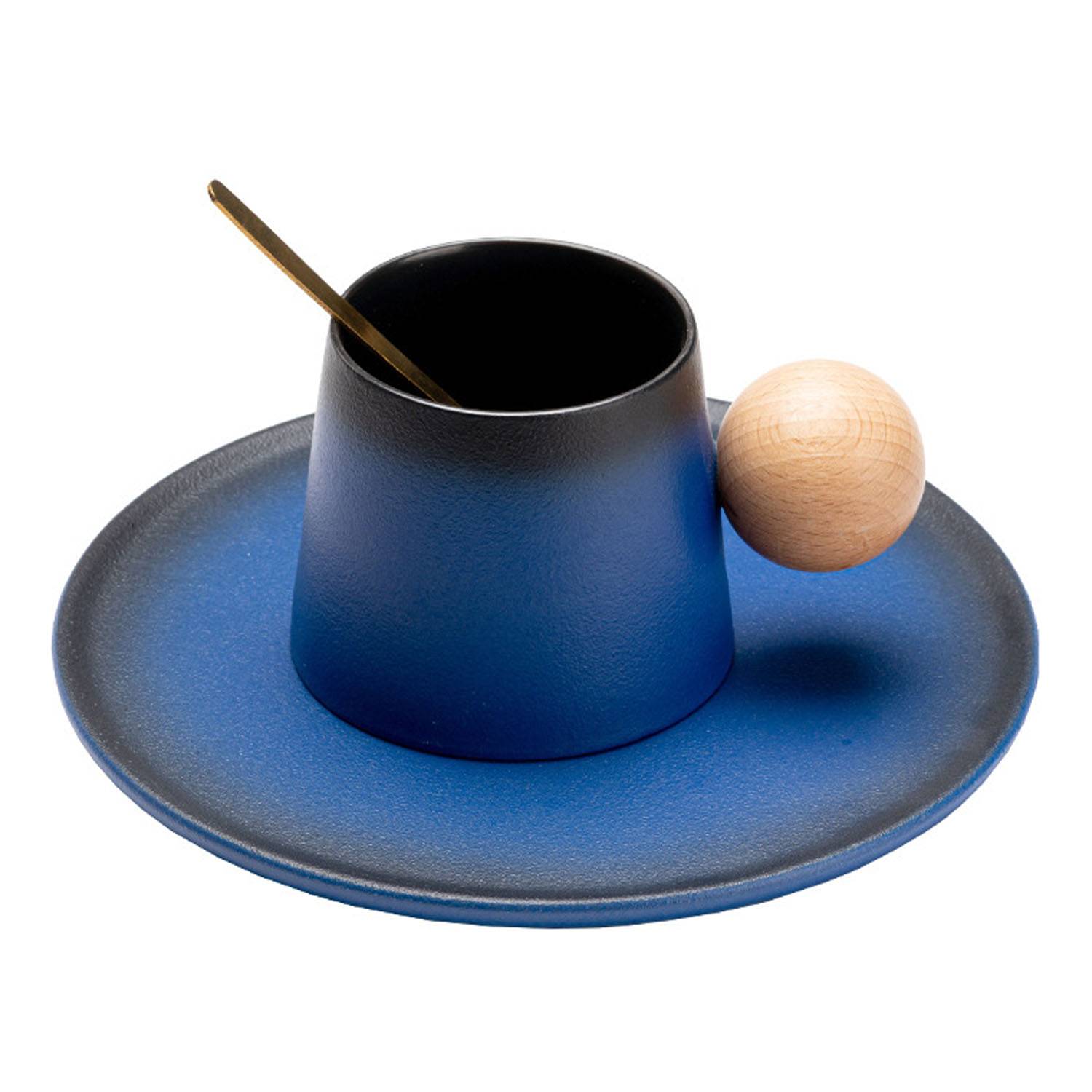 7oz Jupiter Ceramic Coffee Cup Dish Set - Image 3