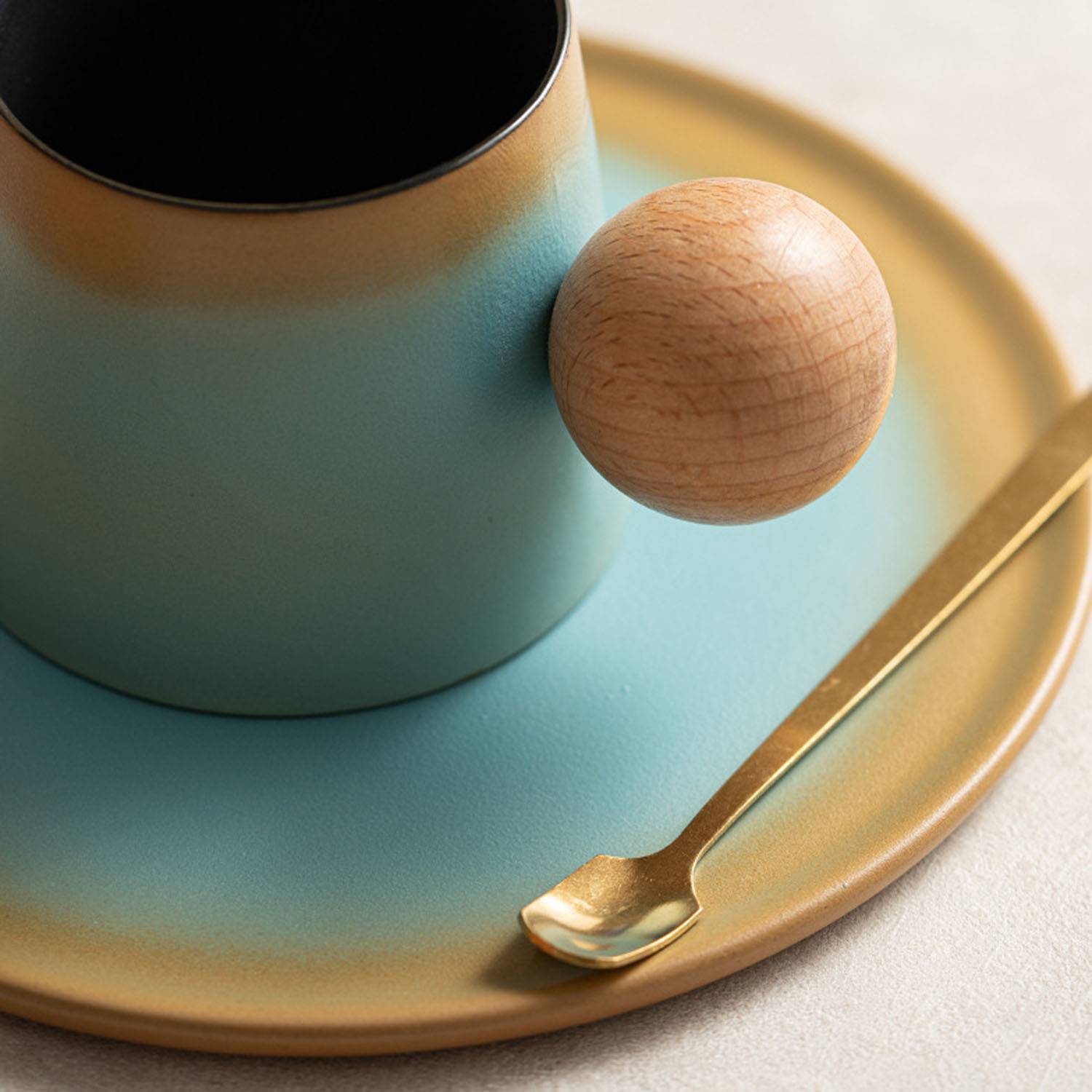 7oz Jupiter Ceramic Coffee Cup Dish Set - Image 9