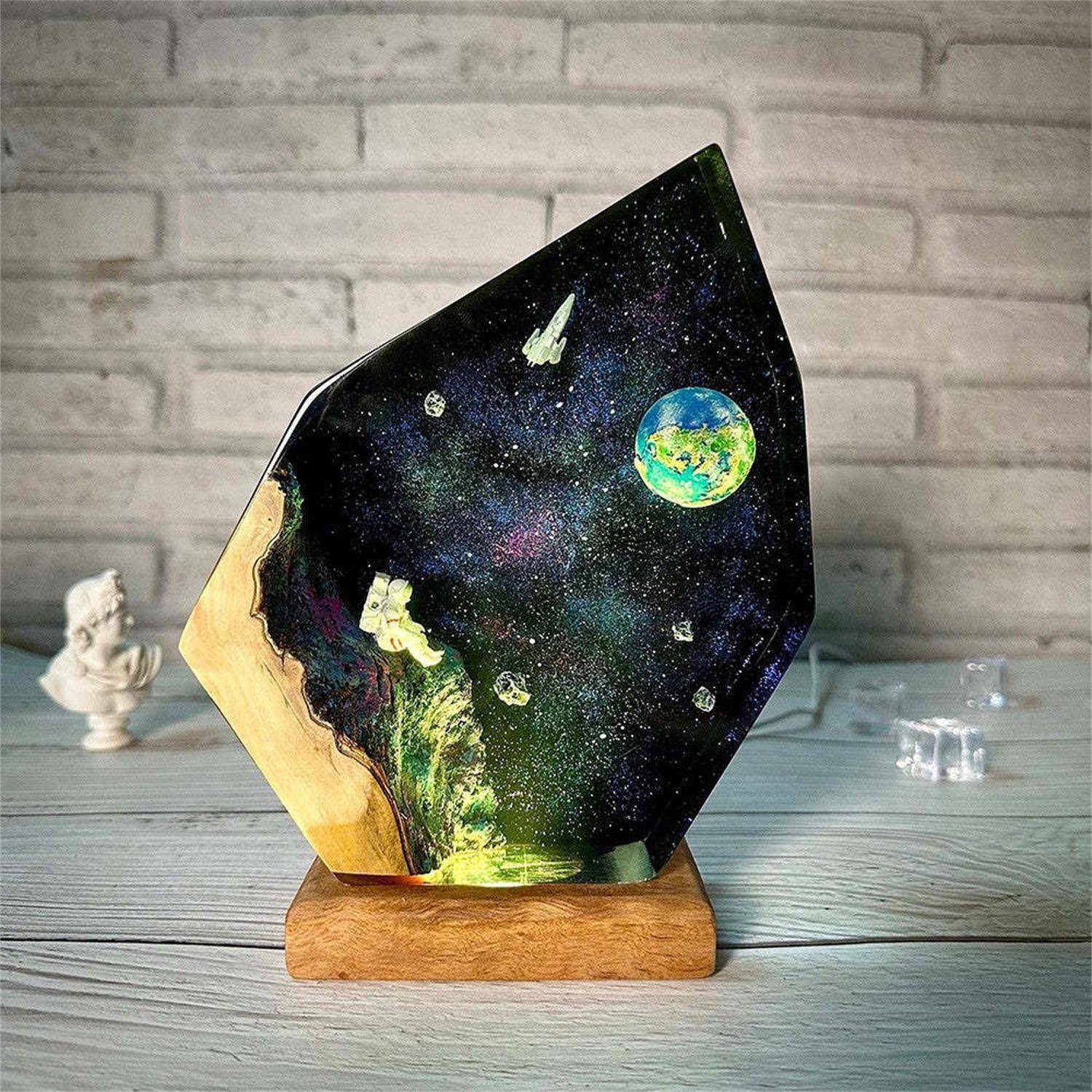 Astronaut Resin Wood Night Light - Image 3