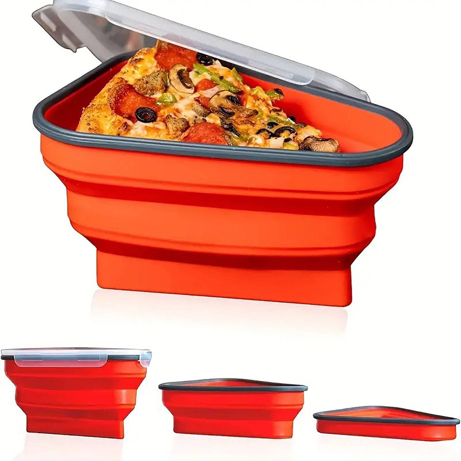 Foldable Silicone Pizza Storage Box with Dividers - Image 2