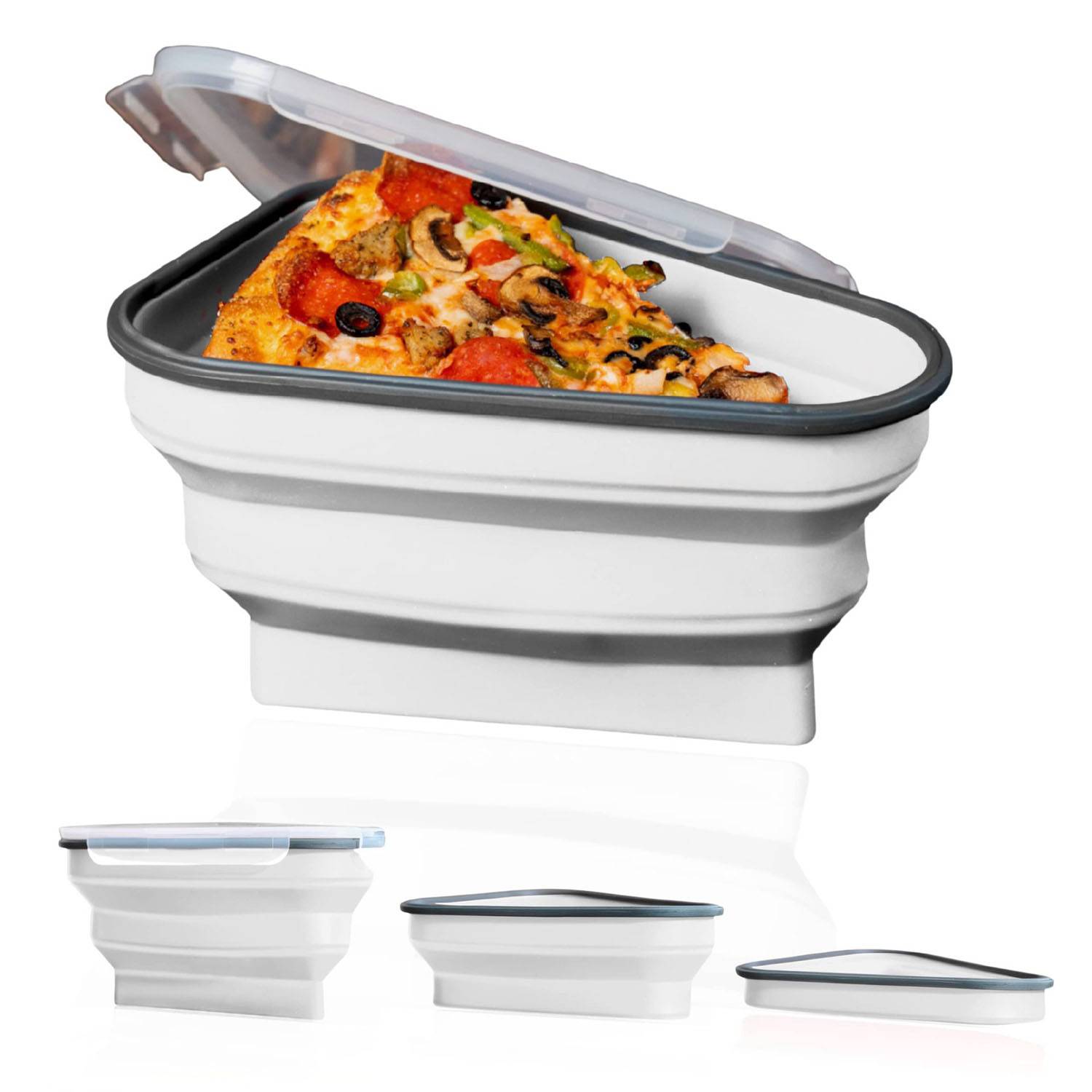 Foldable Silicone Pizza Storage Box with Dividers - Image 3