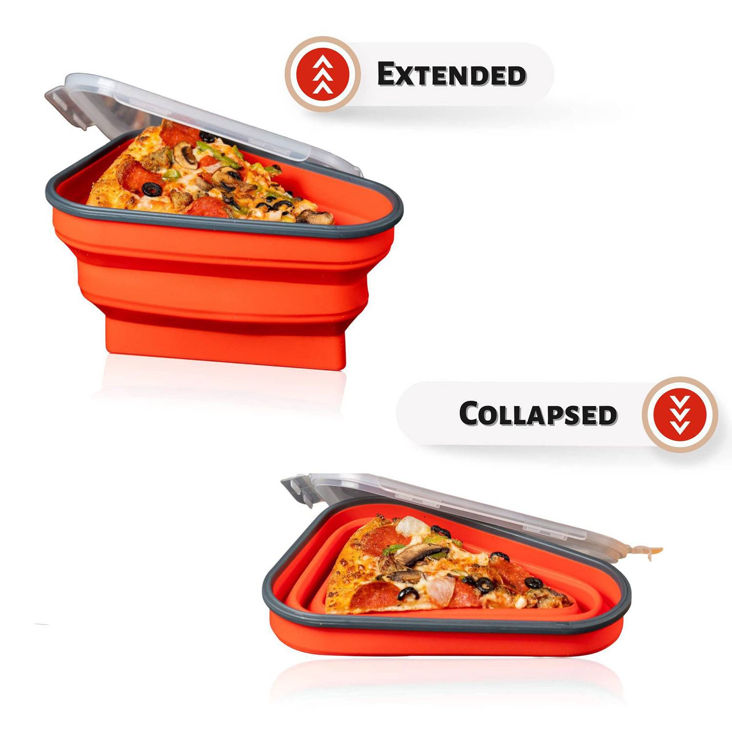 Foldable Silicone Pizza Storage Box with Dividers - Image 7