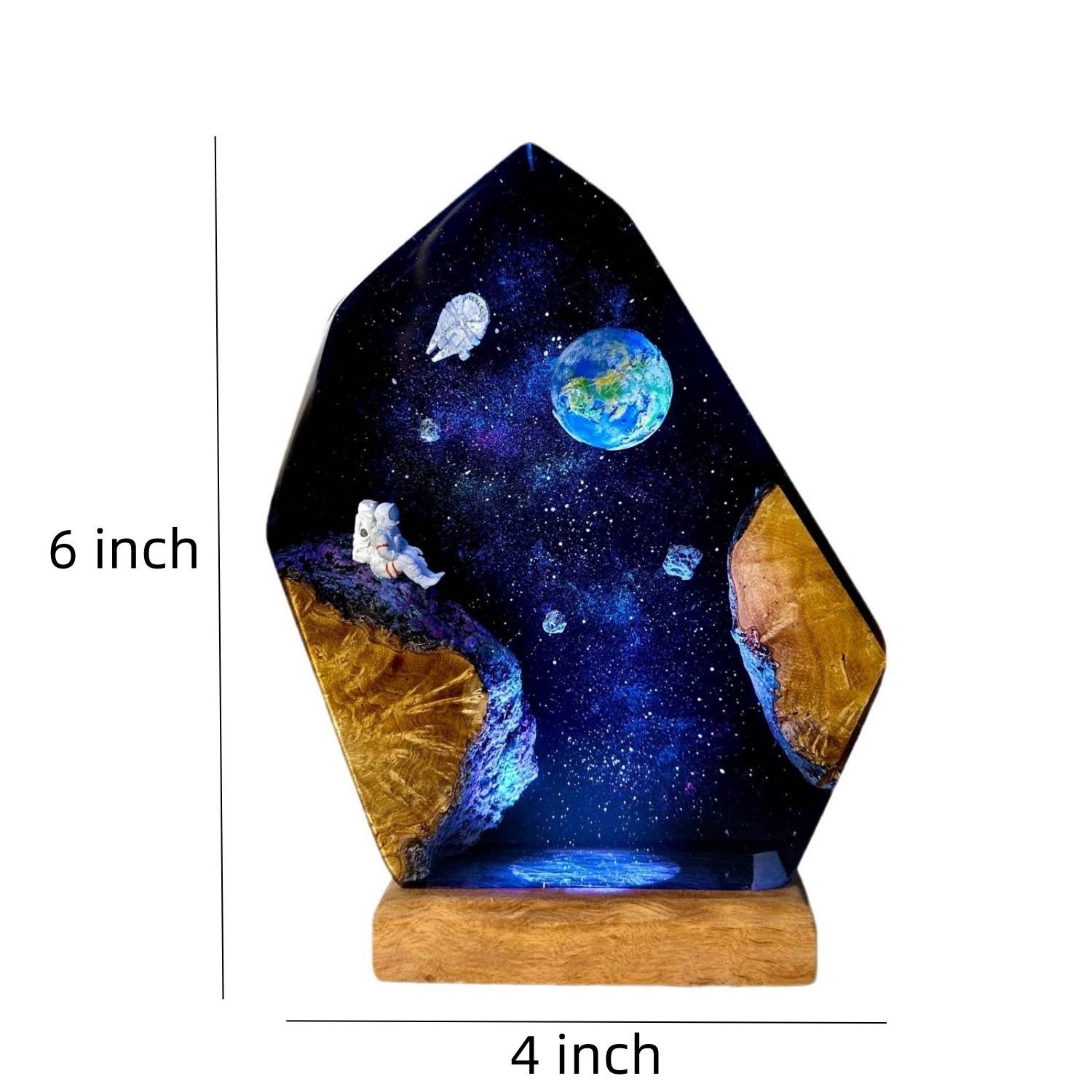 Astronaut Resin Wood Night Light - Image 7
