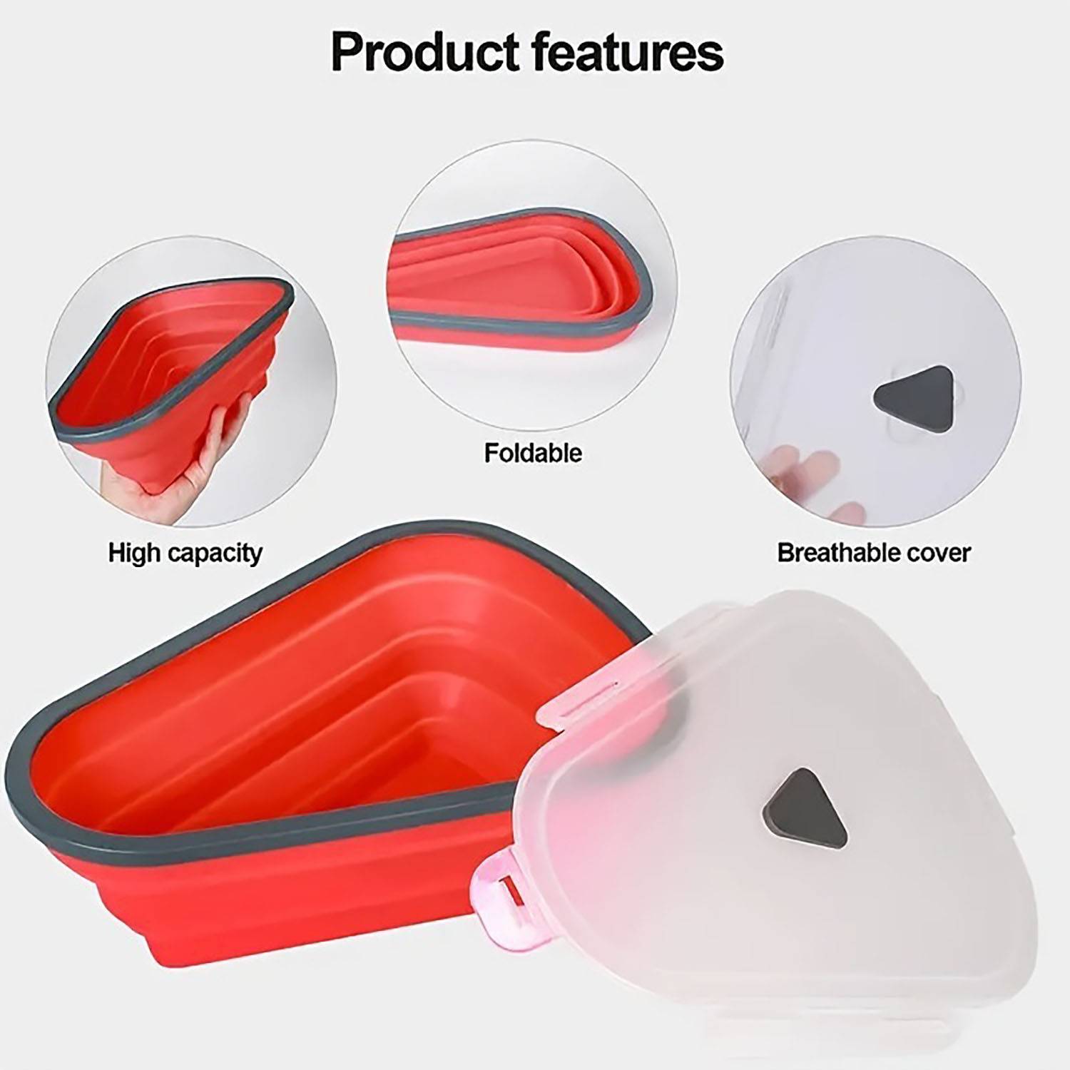 Foldable Silicone Pizza Storage Box with Dividers - Image 8