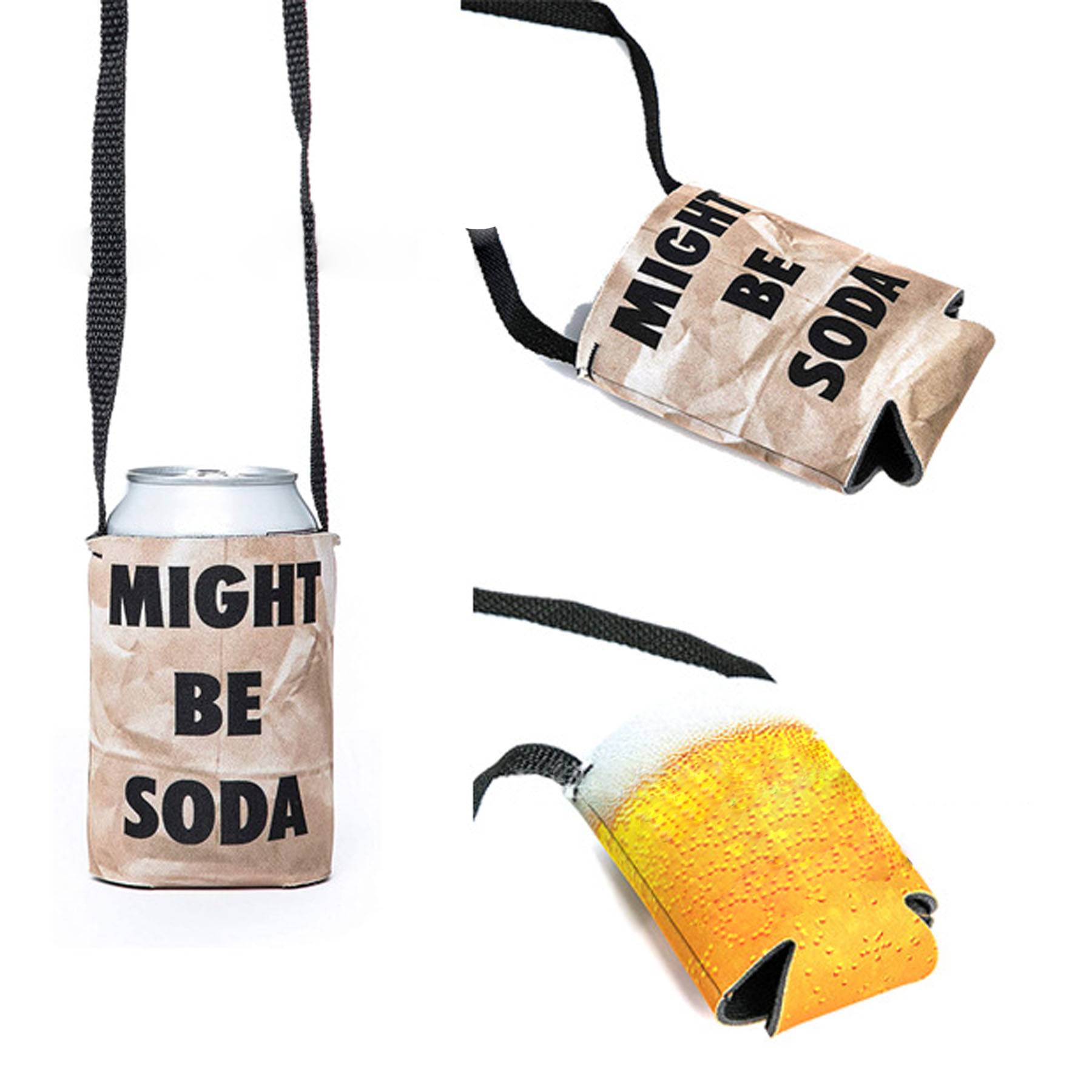 Neoprene Beverage Can Cover with Lanyard - Image 3