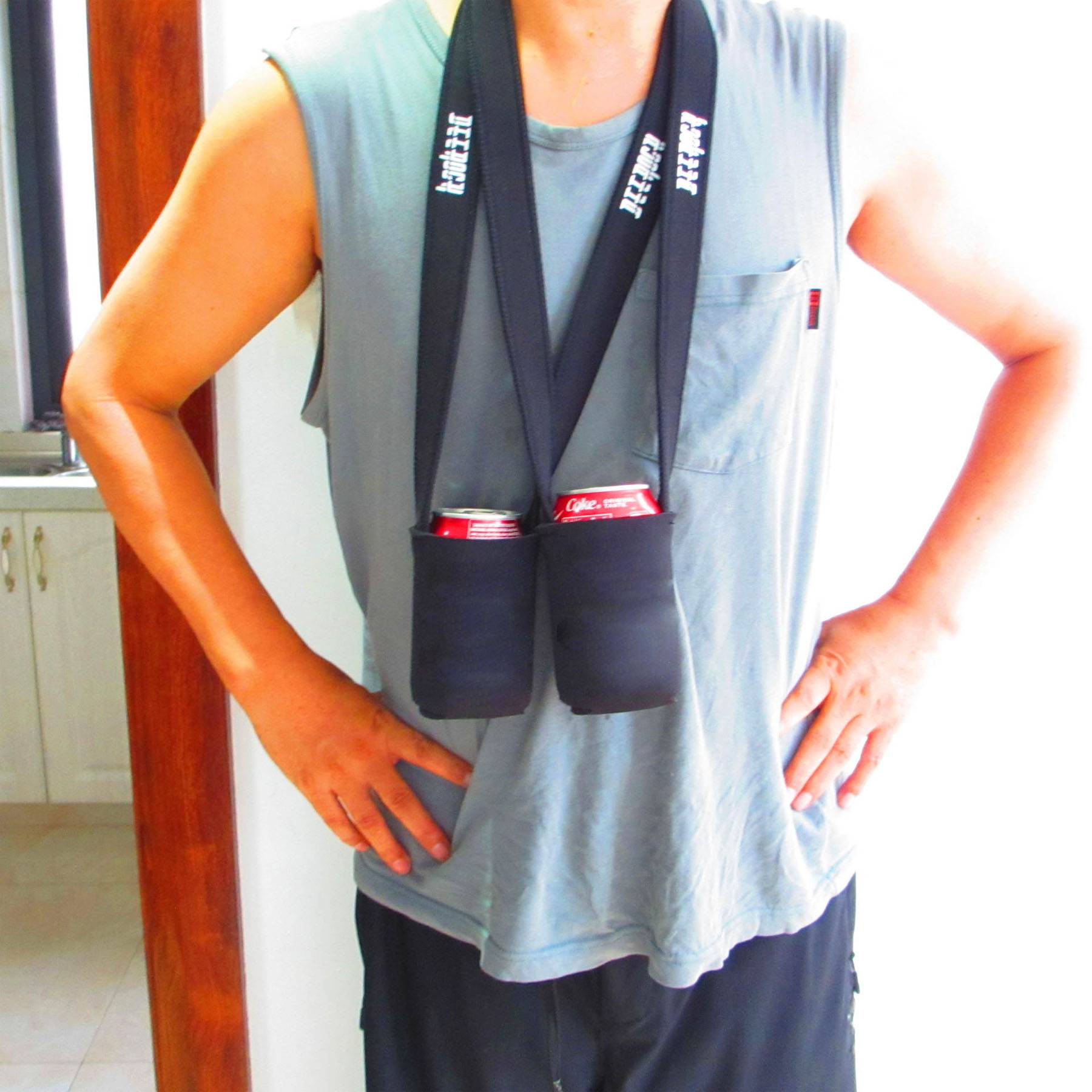 Neoprene Beverage Can Cover with Lanyard - Image 4